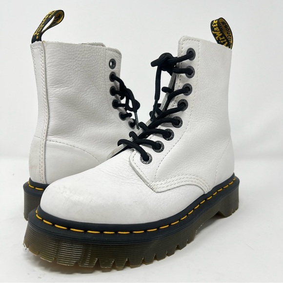 Dr. Martens Shoes - Dr. Martens White Boots with Black Laces